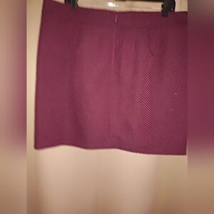 LOFT Burgundy & Black Skirt
